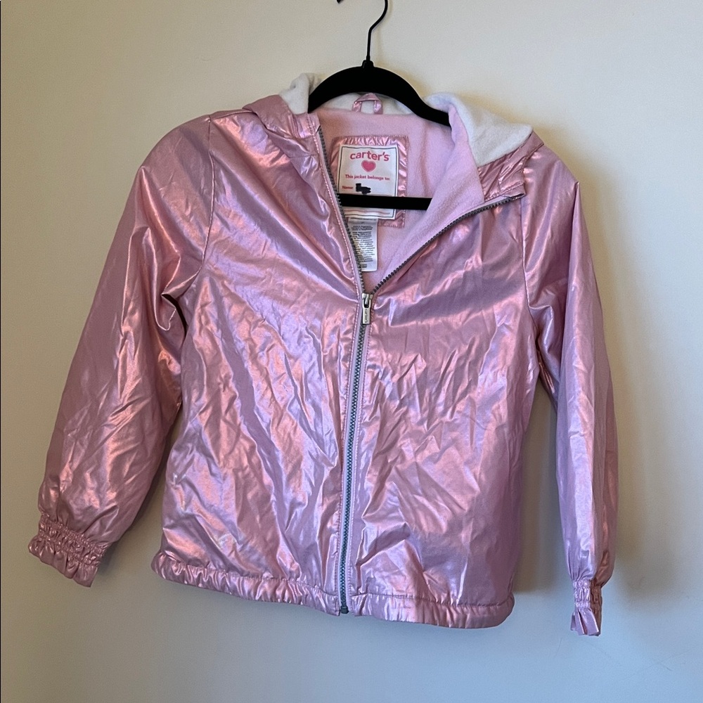 Carter’s Pink Metallic Windbreaker Jacket Girls Size 7 Princess Coat EUC